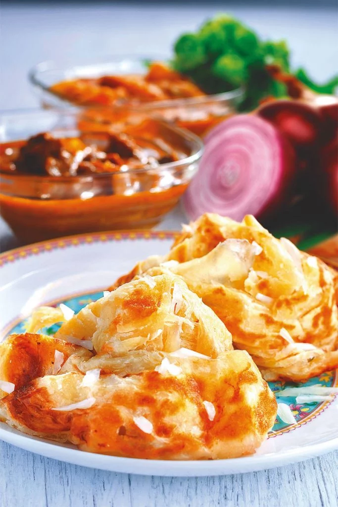 Flatbread Roti Pratha bawang mamak style