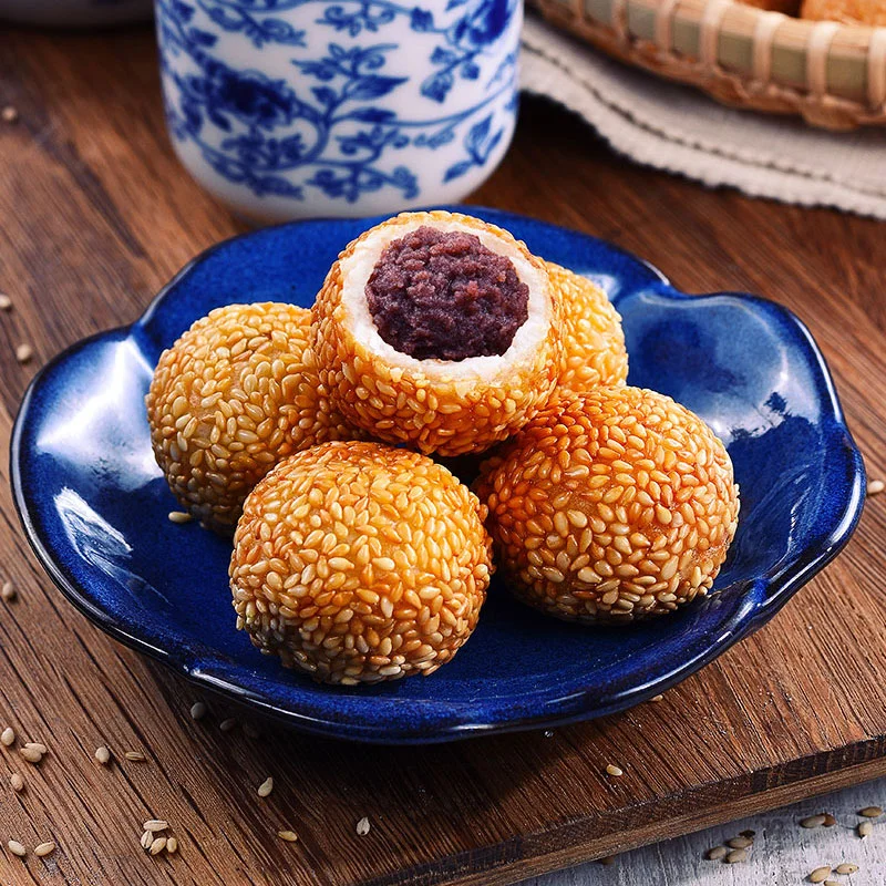 red bean sesame balls